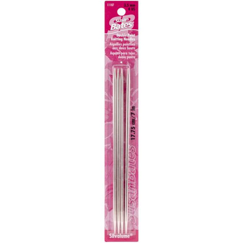 Susan Bates Silvalume Double Point Knitting Needles 7" 4/Pkg-Size: 4/3.5mm Susan Bates Silvalume Double Point Knitting Needles 7" 4/Pkg-Size: 4/3.5mm