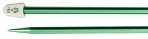 Susan Bates Silvalume Single Point Knitting Needles 14" Size 10.5 - Medium Green