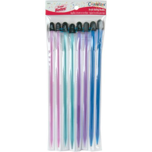 Susan Bates Crystalites Single Point Knitting Needle Set 10" - Multiple Sizes
