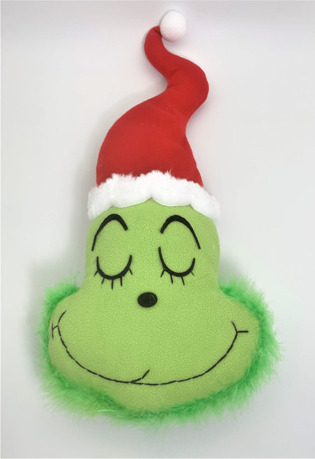 Plush Green Monster Head Throw Pillow H21xW9.5 Plush Green Monster Head Throw Pillow H21xW9.5