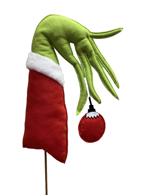 Large Green Monster Hand Holding Ornament Pick Large Green Monster Hand Holding Ornament Pick