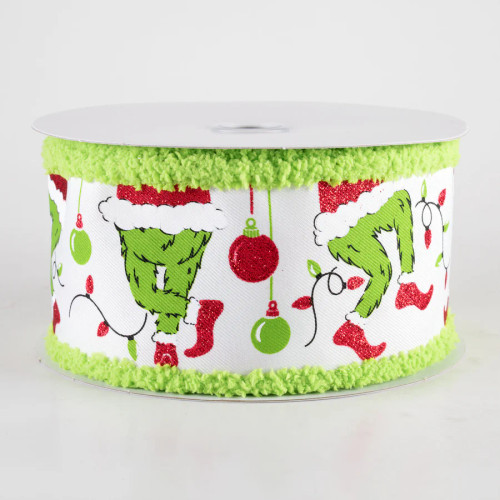 Green Monster Legs & Ornaments Ribbon - Lime Green Trim (2.5" X 10YDS) Green Monster Legs & Ornaments Ribbon - Lime Green Trim (2.5" X 10YDS)