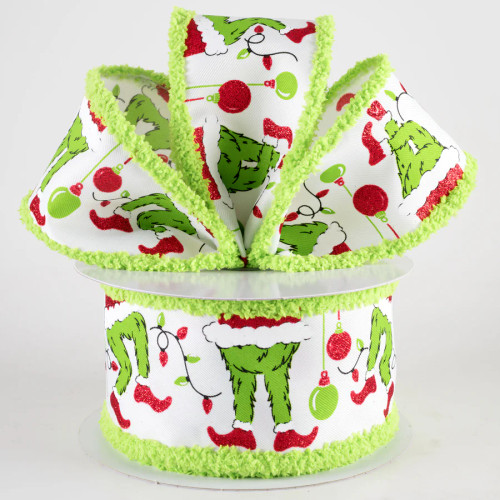 Green Monster Legs & Ornaments Ribbon - Lime Green Trim (2.5" X 10YDS) Green Monster Legs & Ornaments Ribbon - Lime Green Trim (2.5" X 10YDS)