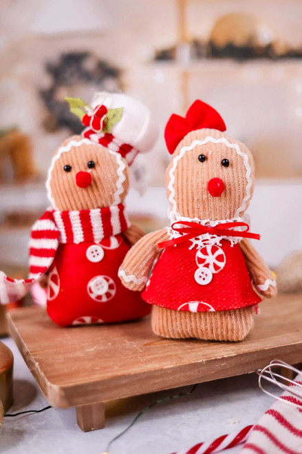 5.5" Gingerbread Plush Ornament - You Choose Gingerbread Boy or Gingerbread Girl