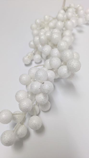 24" Glitter Cluster Berry Spike Pick - White 24" Glitter Cluster Berry Spike Pick - White