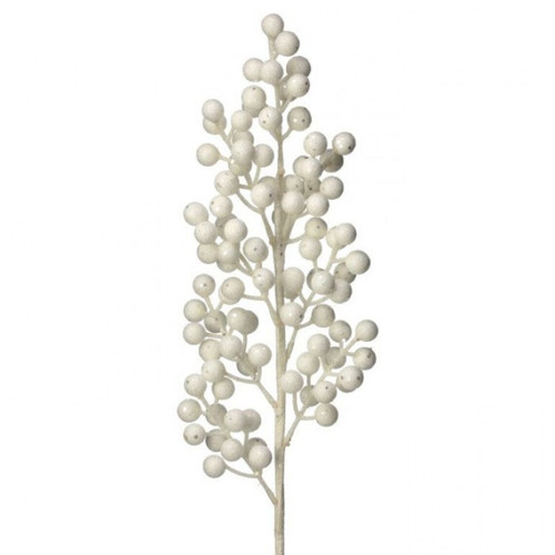 24" Glitter Cluster Berry Spike Pick - White 24" Glitter Cluster Berry Spike Pick - White