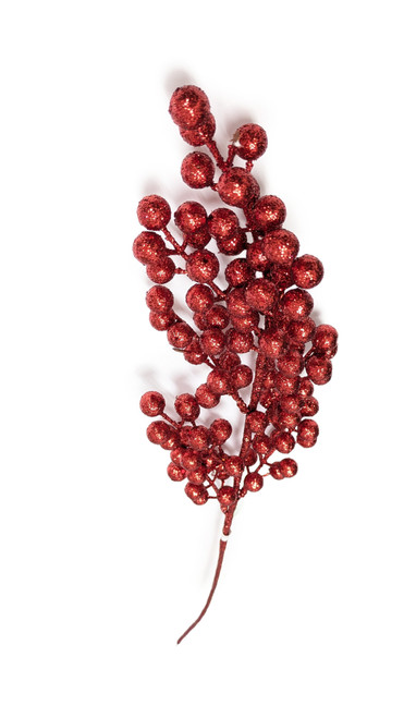 24" Glitter Cluster Berry Spike Pick - Red 24" Glitter Cluster Berry Spike Pick - Red