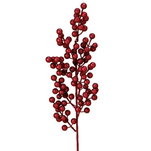 24" Glitter Cluster Berry Spike Pick - Red 24" Glitter Cluster Berry Spike Pick - Red