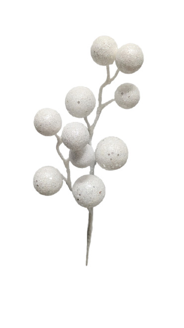 11" Glitter Ball Pick - White 11" Glitter Ball Pick - White
