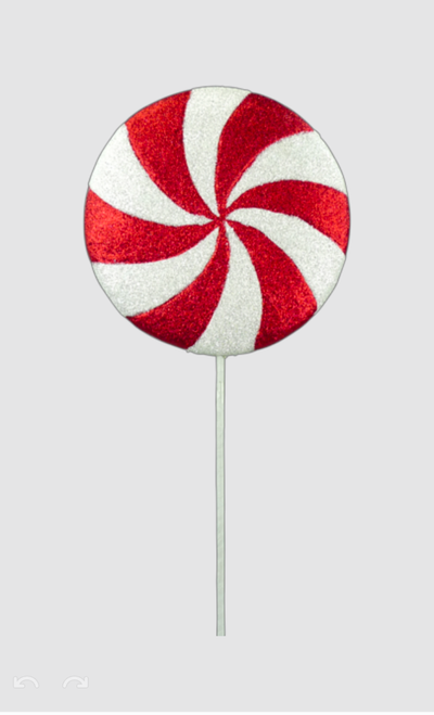 Large Foam Peppermint Lollipop Christmas Pick - 8"D Large Foam Peppermint Lollipop Christmas Pick - 8"D
