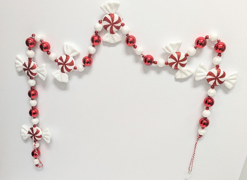 Peppermint Candy & Beads Garland Peppermint Candy & Beads Garland
