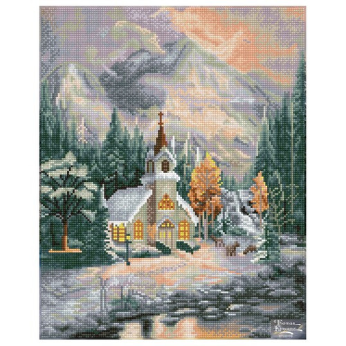 Thomas Kinkade DIAMOND DOTZ ® Diamond Painting Kit - Deer Creek Chapel 21.7x30.7 IN
