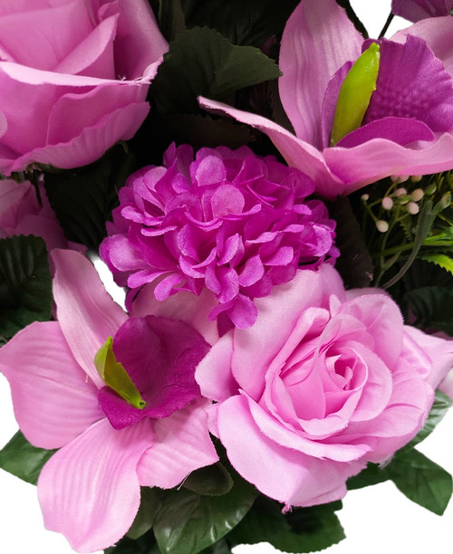 36" Orchids, Dahlias, & Roses Mixed Bush - Orchid Purple