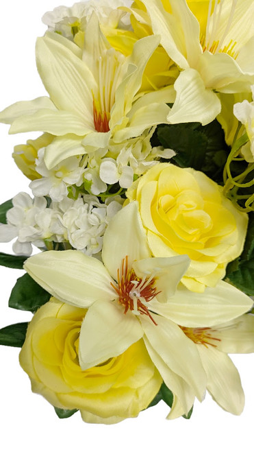Golden Yellow Mixed Rose, Lily, & Primrose Bush
