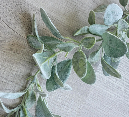 6' Flocked Lambs Ear Garland 6' Flocked Lambs Ear Garland
