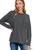 Corded Rib Long Sleeve Drop Shoulder Top - Multiple Colors
