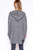 Open Front Popcorn Knit Hooded Cardigan