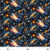 Space Cadet Spacecrafts Black Digital Cotton Fabric by Francesco Moretti