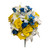 29" Lilium Rose Mixed Floral Bush - Extra Full Blue, Yellow & White Spring Bouquet