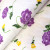 Floral Print Flannel Fabric: Purple & Yellow Roses on White