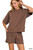 Ribbed Round Neck Waist Banded Tee & Shorts Set ~ Each Piece Sold Separately