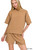 Ribbed Round Neck Waist Banded Tee & Shorts Set ~ Each Piece Sold Separately