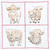 Four Highland Cows 18" Quilt Blocks