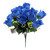 Blue Lifelike 14-Stem Rose Bud & Greenery Bush - Premium 18" Bouquet