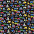 Black Tossed Construction Trucks Nursery Cotton Fabric