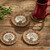 Willow And Sheep Printed Braided Coasters - Set Of 4