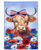 Patriotic Highland Cow Applique Garden Flag