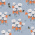 French Blue Flower Clusters & Bees Cotton Fabric