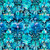 Fantasia Turquoise Decorative Floral Damask Cotton Fabric