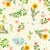 Garden Notes Cream Spaced Floral Cotton Fabric
