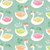 Sweet Summer Seafoam Floral Swans Cotton Fabric
