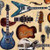 Vintage Guitars & Microphones Cotton Fabric