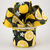 Linen Lemons & Flowers Ribbon: Black 2.5"