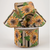 Sunflowers on Black Striped Linen Ribbon 2.5"