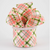 Cream Linen Argyle Plaid Ribbon: Coral, Moss  & White 2.5"