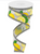 Lemon with Leaves & Flowers Striped Edge Wired Ribbon 1.5"