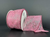 Pink Glitter Rose Sheer Wired Ribbon 2.5"