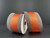 Orange Ribbon W/Black & White Check Edges 2.5"