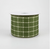 Moss Green & Cream Plaid Wired Ribbon 2.5"