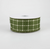 Moss Green & Cream Plaid Wired Ribbon 1.5"