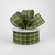 Moss Green & Cream Plaid Wired Ribbon 1.5"