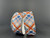 Rust Orange & Blue Argyle Plaid Linen Wired Ribbon 1.5"