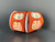 Rust Orange Fancy Patterned Pumpkins Linen Wired Ribbon 2.5"