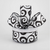 Black & White Ultra Glitter Swirls Wired Ribbon 1.5"