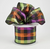 Metallic Halloween Square Check Wired Ribbon 2.5"