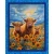 Sunflower Highlands Highland Cows & Sunflowers Cotton Fabric Panel